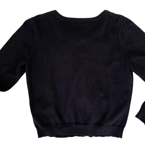 J. Jill Black Cardigan Sweater Womens Med Petite Sparkle Buttons Alpaca Romantic - Picture 8 of 11